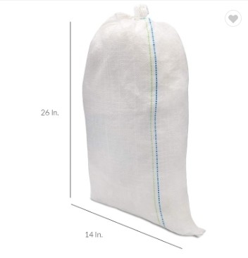 Empty Woven Polypropylene Sand Bags Single Folded 26 Inch Length 14 Inch Width
